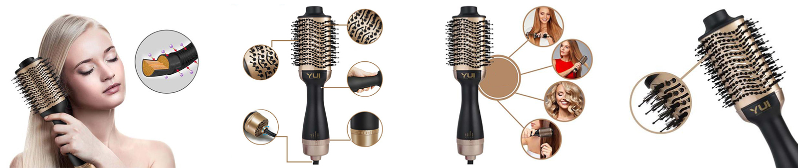 Yui KB-3030 4-in-1 Hair Styler Comb