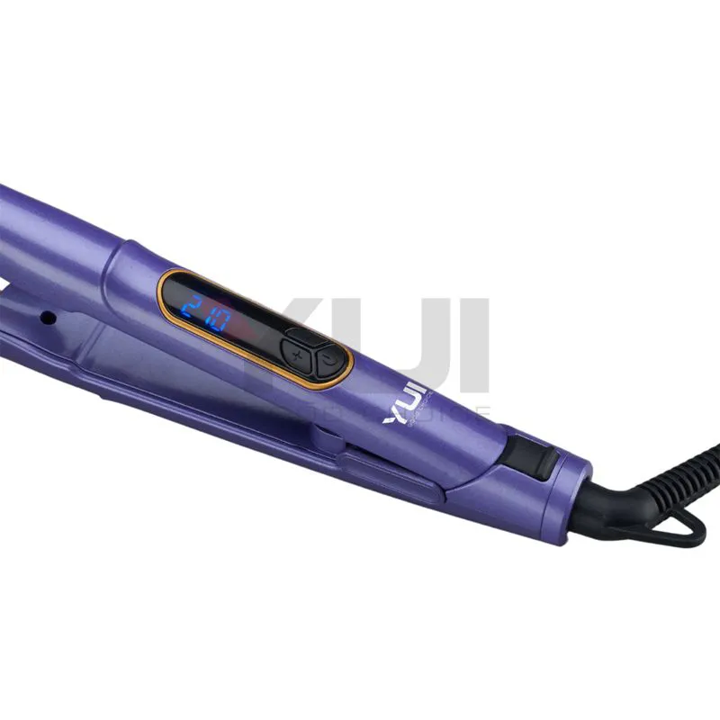 Yui KB3032 Ceramic Plate Led Display Afro Wave 13 mm Lilac Color Curling Iron