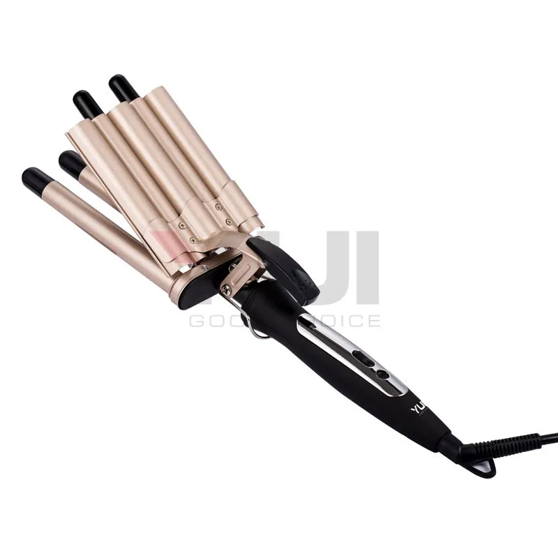 Yui-KB-55 Yui KB55 Ceramic Plate 19mm Water Wave Wag Curling Iron with Led Indicator