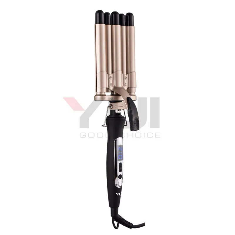 Yui-KB-55 Yui KB55 Ceramic Plate 19mm Water Wave Wag Curling Iron with Led Indicator